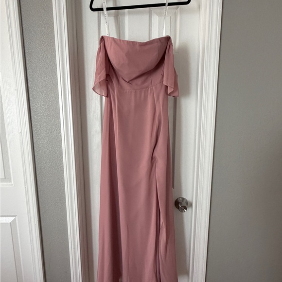 Azazie Dresses & Skirts - Off-Shoulder Dusty Rose Bridesmaid/Prom Dress